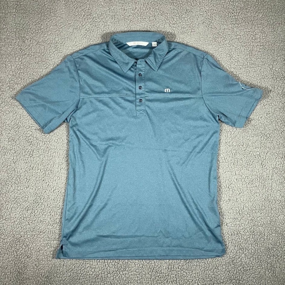 TravisMathew Mens XL Blue WM Phoenix Open Golf Polo Shirt Short Sleeve